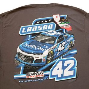 Kyle Larson Ganassi Racing Size XL Mens Gray Double Side Nascar T-Shirt